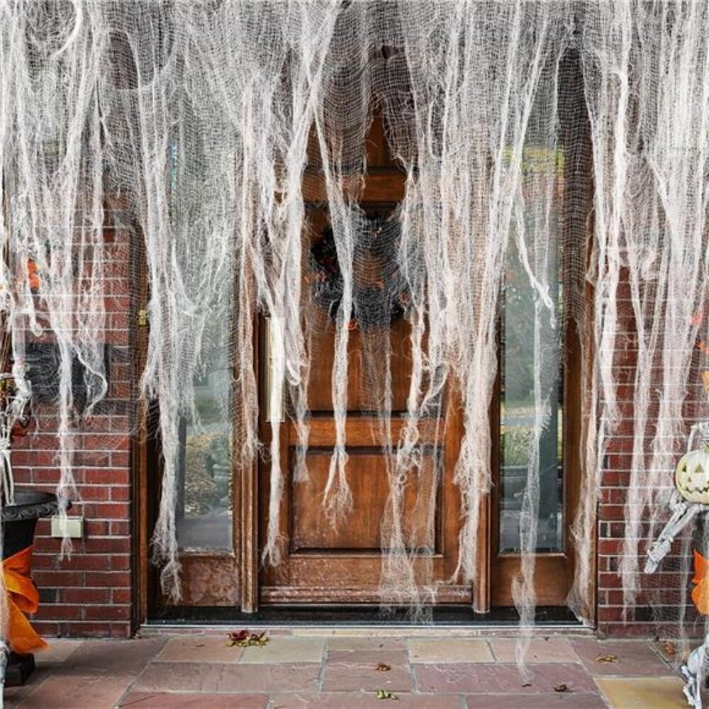 500x39 Inch Large Size White Scary Creepy Cloth-Windows Doorways Cover Gauze
